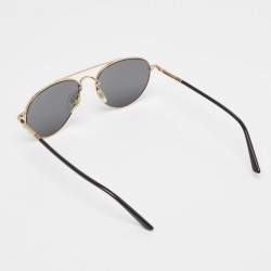Pre Owned Gucci Black/Gold Web Aviator Sunglasses