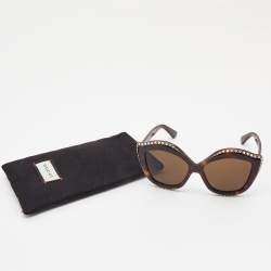 Gucci Brown Gradient GG 0118S Crystals Embellished Cat Eye Sunglasses