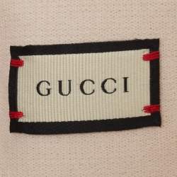 Pre Owned Gucci Beige Logo Patterned Stretch Knit Head Band 