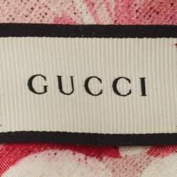 Gucci Green Blooms Print Silk Headband