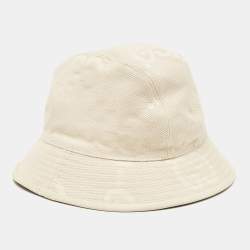 Gucci Cream GG Canvas Narrow Brim Bucket Hat S
