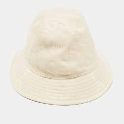 Gucci Cream GG Canvas Narrow Brim Bucket Hat S
