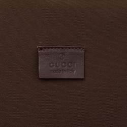 Pre Owned Gucci Dark Brown/Beige GG Supreme Canvas Laptop Case