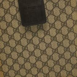 Pre Owned Gucci Beige/Brown GG Supreme Canvas and Leather iPad Case