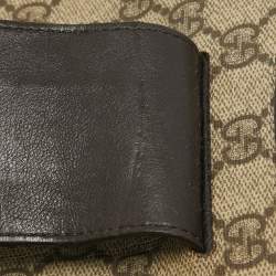 Pre Owned Gucci Beige/Brown GG Supreme Canvas and Leather iPad Case