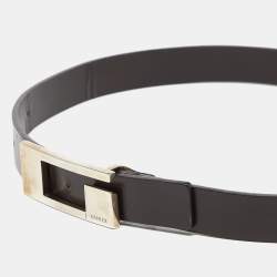 مملوكة مسبقًا Gucci Brown Leather G Buckle Waist Belt 75CM