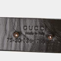 مملوكة مسبقًا Gucci Brown Leather G Buckle Waist Belt 75CM