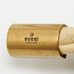 Pre Owned Gucci Cream Leather Twisted Waist Belt
