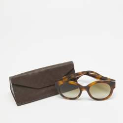 Gucci Brown Tortoise Gradient GG0207S GG Star Embellished Round Sunglasses