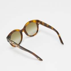 Gucci Brown Tortoise Gradient GG0207S GG Star Embellished Round Sunglasses