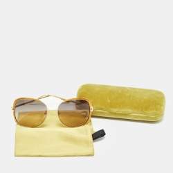 Pre Owned Gucci Gold Gradient GG0400S Oversized Sunglasses