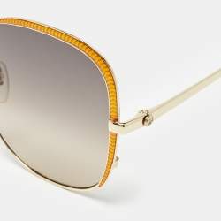 Pre Owned Gucci Gold Gradient GG0400S Oversized Sunglasses