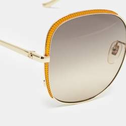 Pre Owned Gucci Gold Gradient GG0400S Oversized Sunglasses