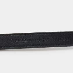 مملوكة مسبقًا Gucci Black Patent Leather Horsebit Slim Belt M