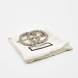 Pre Owned GUCCI Double G Logo Crystal Hair Pin