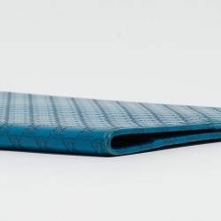 Pre Owned Gucci Blue Microguccissima Leather Notebook Agenda Cover