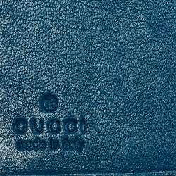 Pre Owned Gucci Blue Microguccissima Leather Notebook Agenda Cover