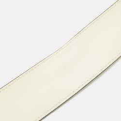 Pre Owned Gucci Off White Leather GG Marmont Buckle Belt 95CM