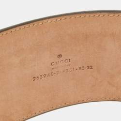 Pre Owned Gucci Beige Leather Tassel Waist Belt 80 CM