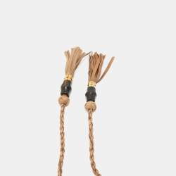 Pre Owned Gucci Beige Leather Tassel Waist Belt 80 CM