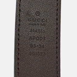 Pre Owned Gucci Dark Brown Leather GG Marmont Belt 85CM