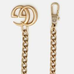 Pre Owned Gucci Gold Double G Logo Chain Link Belt