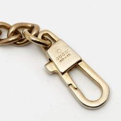 Pre Owned Gucci Gold Double G Logo Chain Link Belt