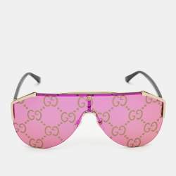 Gucci Purple Guccissima Mirrored GG0584S Mask Sunglasses