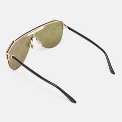 Pre Owned Gucci Pink Guccissima Mirrored GG0584S Mask Sunglasses