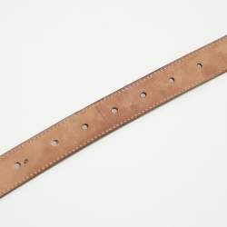 Pre Owned Gucci Black Leather Framed Double G Belt 90CM