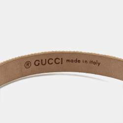 Gucci GG Crystals Leather Gold Tone Choker Necklace