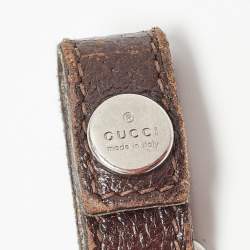 Gucci Green/Red Web Canvas Interlocking G Lanyard Keychain