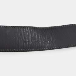 Gucci Black Guccissima Leather Interlocking G Buckle Belt 90CM