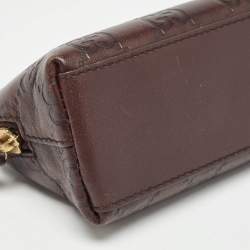 Pre Owned Gucci Dark Brown Guccissima Leather Cosmetic Pouch