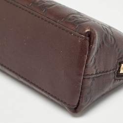 Pre Owned Gucci Dark Brown Guccissima Leather Cosmetic Pouch