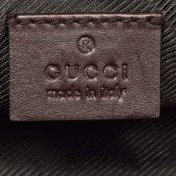 Pre Owned Gucci Dark Brown Guccissima Leather Cosmetic Pouch