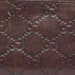 Pre Owned Gucci Dark Brown Guccissima Leather Cosmetic Pouch