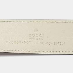Gucci Beige GG Supreme Canvas GG Marmont Buckle Belt 100 CM