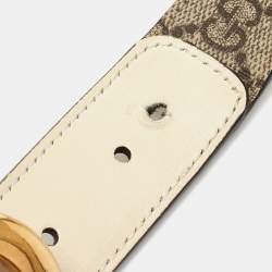 Gucci Beige GG Supreme Canvas GG Marmont Buckle Belt 100 CM