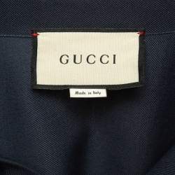 Gucci Blue Gabardine Button Front Shirt XXS