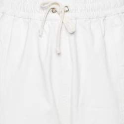 Pre Owned Gucci Off-White Cotton Contrast Trim Sweatpants XS