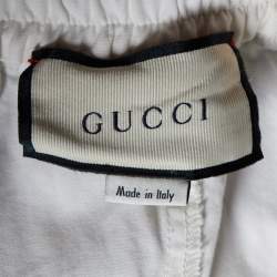 Pre Owned Gucci Off-White Cotton Contrast Trim Sweatpants XS