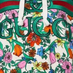 Gucci Beige Printed and Embroidered Knit Hoodie S