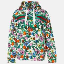 Gucci Beige Printed and Embroidered Knit Hoodie S