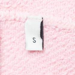 Pre Owned Gucci Pink Embroidered Cotton Knit Sweatshirt S