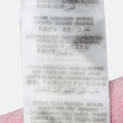 Pre Owned Gucci Pink Embroidered Cotton Knit Sweatshirt S