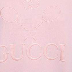 Pre Owned Gucci Pink Embroidered Cotton Knit Sweatshirt S
