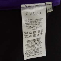 Pre Owned Gucci Purple Silk & Wool Midi Skirt S