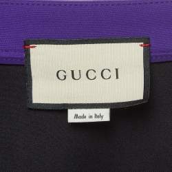 Pre Owned Gucci Purple Silk & Wool Midi Skirt S