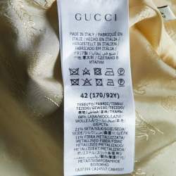 Gucci Blue GG Lurex Wool & Silk Flared Jacket M